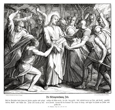Zdrada Jezusa, Ewangelia Mateusza autorstwa Julius Schnorr von Carolsfeld