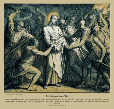 Zdrada Jezusa, Ewangelia Mateusza autorstwa Julius Schnorr von Carolsfeld
