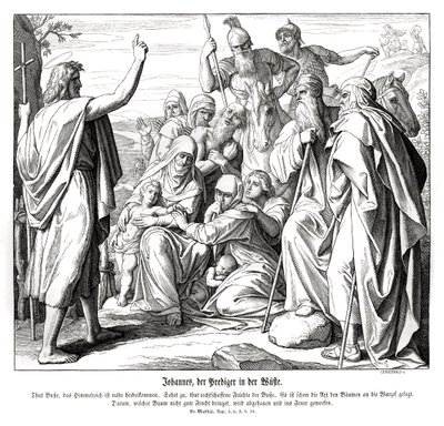 Jan Chrzciciel, Ewangelia Mateusza autorstwa Julius Schnorr von Carolsfeld