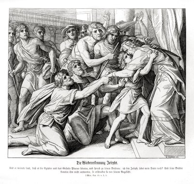 Józefa rozpoznają jego bracia, Genesis autorstwa Julius Schnorr von Carolsfeld