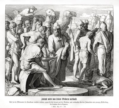 Józef zostaje sprzedany przez swoich braci, Genesis autorstwa Julius Schnorr von Carolsfeld
