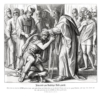 Jozue zostaje wyznaczony na następcę Mojżesza, Numbers autorstwa Julius Schnorr von Carolsfeld