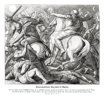Zwycięstwo Jozuego nad Amorytami, Jozue autorstwa Julius Schnorr von Carolsfeld