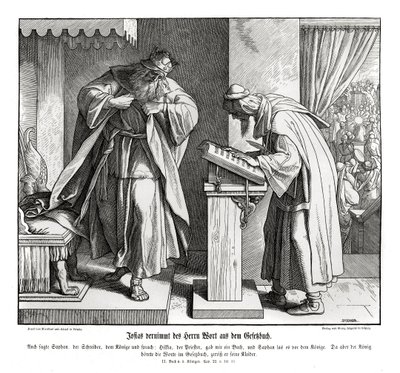 Jozjasz słyszy słowo Prawa, 2 Królów autorstwa Julius Schnorr von Carolsfeld