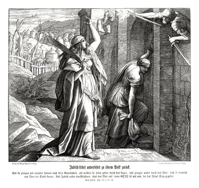 Judyta wraca do swojego ludu, księga Judyty autorstwa Julius Schnorr von Carolsfeld