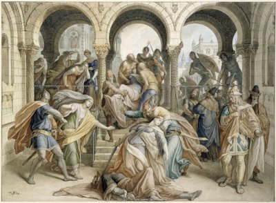 Śmierć Krymhildy autorstwa Julius Schnorr von Carolsfeld