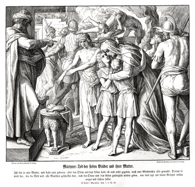 Męczeństwo siedmiu synów, 2 Machabeuszy autorstwa Julius Schnorr von Carolsfeld