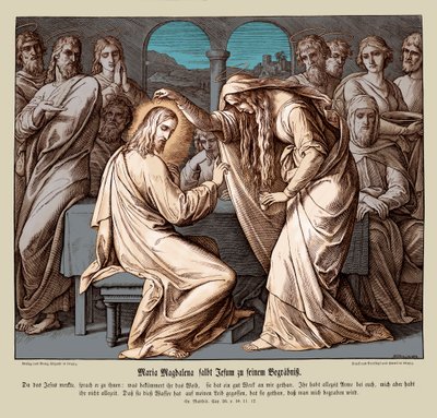 Maria Magdalena namaszcza Jezusa, Ewangelia Mateusza autorstwa Julius Schnorr von Carolsfeld
