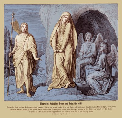 Maria Magdalena przy grobie Jezusa, Ewangelia Jana autorstwa Julius Schnorr von Carolsfeld