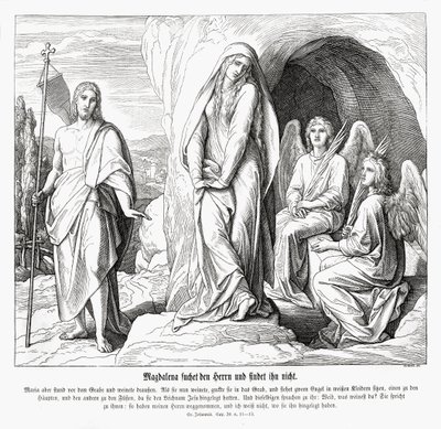 Maria Magdalena przy grobie Jezusa, Ewangelia Jana autorstwa Julius Schnorr von Carolsfeld
