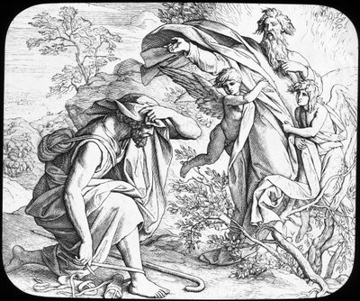 Mojżesz i gorejący krzew, XIX w. autorstwa Julius Schnorr von Carolsfeld