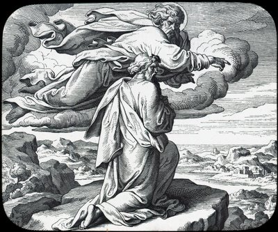 Mojżesz ogląda ziemię Izraela, XIX wiek autorstwa Julius Schnorr von Carolsfeld