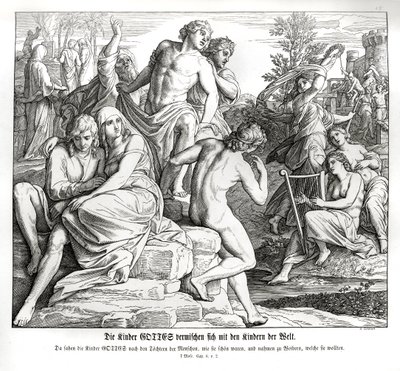 Rozmnożenie człowieka, Genesis autorstwa Julius Schnorr von Carolsfeld