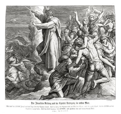 Rozstanie Morza Czerwonego, Exodus autorstwa Julius Schnorr von Carolsfeld