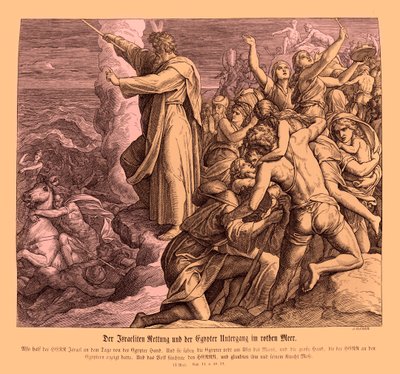 Rozstanie Morza Czerwonego, Exodus autorstwa Julius Schnorr von Carolsfeld