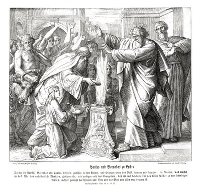 Paweł i Barnabus w Lystrii, Dzieje Apostolskie autorstwa Julius Schnorr von Carolsfeld
