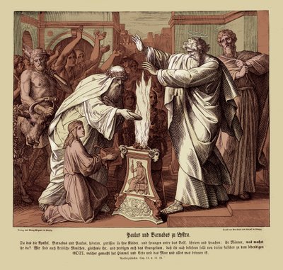 Paweł i Barnabus w Lystrii, Dzieje Apostolskie autorstwa Julius Schnorr von Carolsfeld