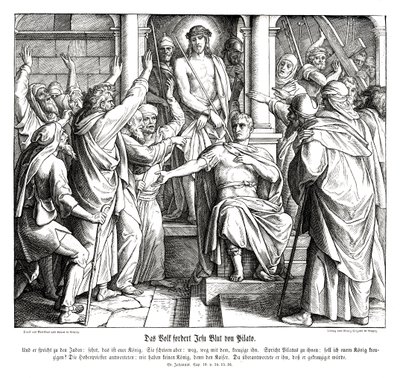 Poncjusz Piłat, Ewangelia Jana autorstwa Julius Schnorr von Carolsfeld
