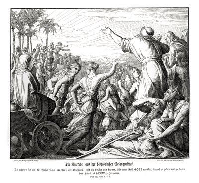 Powrót z Babilonu, Ezdrasz autorstwa Julius Schnorr von Carolsfeld