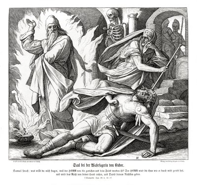 Saul z wiedźmą z Endor autorstwa Julius Schnorr von Carolsfeld