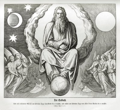 Siódmy dzień stworzenia, Genesis autorstwa Julius Schnorr von Carolsfeld