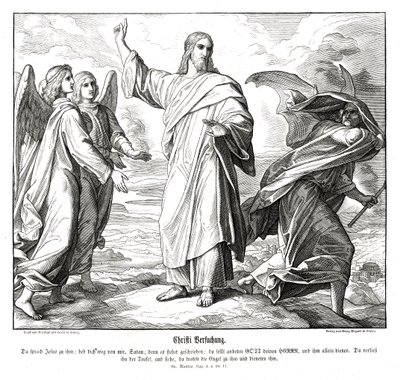 Kuszenie Chrystusa, Ewangelia Mateusza autorstwa Julius Schnorr von Carolsfeld