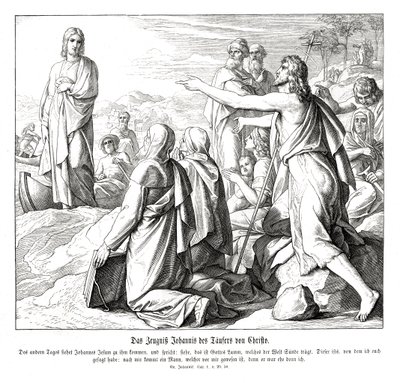 Świadectwo Jana Chrzciciela, Ewangelia Jana autorstwa Julius Schnorr von Carolsfeld