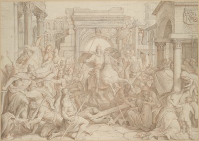 Wejście Karola Wielkiego do Pawii, 1840 r. autorstwa Julius Schnorr von Carolsfeld