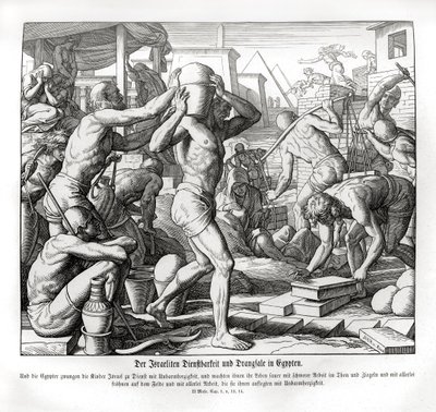 Izraelici są zniewoleni w Egipcie, Exodus autorstwa Julius Schnorr von Carolsfeld