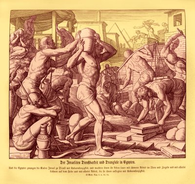 Izraelici są zniewoleni w Egipcie, Exodus autorstwa Julius Schnorr von Carolsfeld