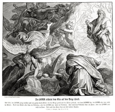 Pan ukazuje się Eliaszowi na górze Horeb autorstwa Julius Schnorr von Carolsfeld