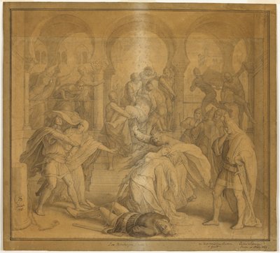 Koniec Nibelungów - Śmierć Kriemhildy autorstwa Julius Schnorr von Carolsfeld