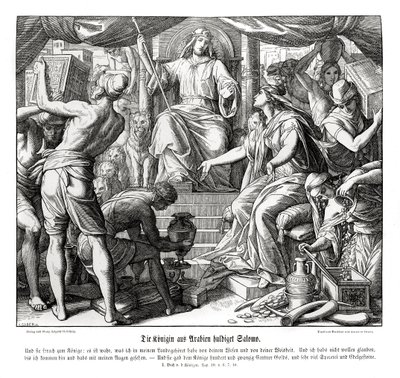 Królowa Saby oddaje cześć królowi Salomonowi autorstwa Julius Schnorr von Carolsfeld