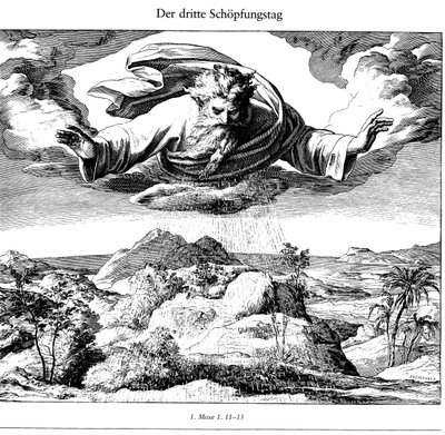 Trzeci dzień stworzenia z Die Bibel in Bildern, 1852-1860 autorstwa Julius Schnorr von Carolsfeld