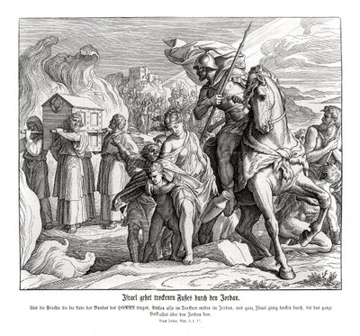 Arka Przymierza przekraczająca Jordan, Jozue autorstwa Julius Schnorr von Carolsfeld
