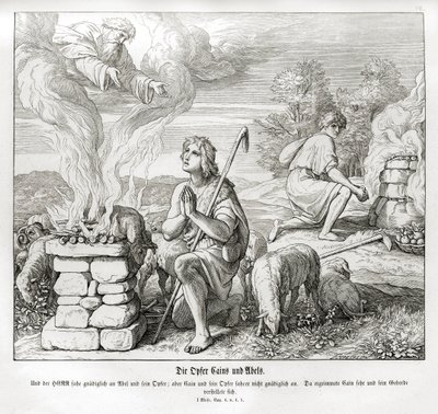 Ofiary Kaina i Abla, Księga Rodzaju autorstwa Julius Schnorr von Carolsfeld