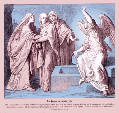 Kobiety przy grobie Jezusa, Ewangelia Marka autorstwa Julius Schnorr von Carolsfeld