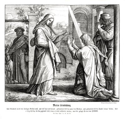 Nawiedzenie Maryi, Ewangelia Łukasza autorstwa Julius Schnorr von Carolsfeld