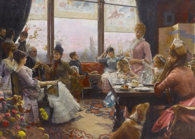 Herbata o piątej godzinie, 1883-1884. autorstwa Julius Stewart