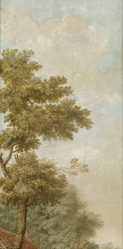 Trzy gobeliny z holenderskim pejzażem malowanie tapet Trzy tapety przedstawiające holenderski pejzaż Trzy tapety przedstawiające holenderski pejzaż autorstwa Jurriaan Andriessen (attributed to)