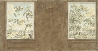 Projekt ściany w sali Jana de Groota, Keizersgracht 187 autorstwa Jurriaan Andriessen