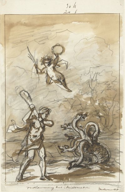 Zniszczenie arystokracji, dekoracja na Westermarkt, 1795 Paraliż arystokracji (tytuł na obiekcie) autorstwa Jurriaan Andriessen