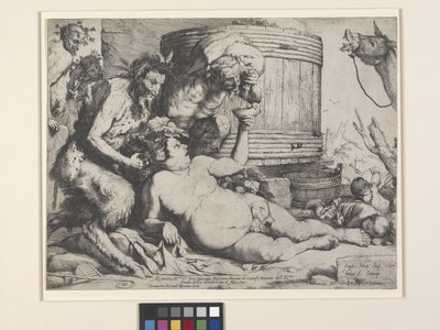 Pijany Silenus (akwaforta) autorstwa Jusepe de Ribera