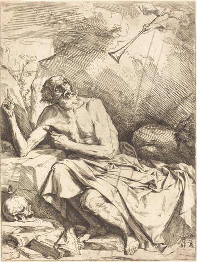 Święty Hieronim słuchający trąby Sądu Ostatecznego autorstwa Jusepe de Ribera