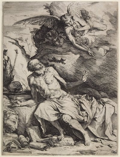 Św. Hieronim Przesłuchujący Trąbę Sądu Ostatecznego, c. 1621 autorstwa Jusepe de Ribera