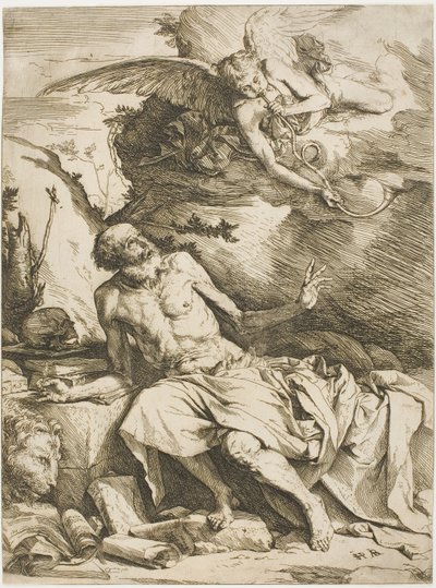 Święty Hieronim słuchający Trąby Sądu Ostatecznego autorstwa Jusepe de Ribera