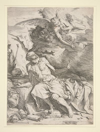 Święty Hieronim z Aniołem autorstwa Jusepe de Ribera