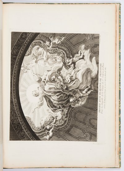 Projekt Malowanego Sufitu Kaplicy Dziewicy św. Sulpicjusza w Paryżu, płyta 105, w Oeuvres de Juste-Aurèle Meissonnier (Dzieła Just-Aurèle Meissonnier) autorstwa Juste Aurèle Meissonnier