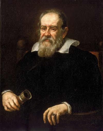 Portret Galileusza znanego jako Galileo Galilei, włoskiego astronoma (1564-1642) Malarstwo szkoły Sustermanów. autorstwa Justus (school of) Sustermans