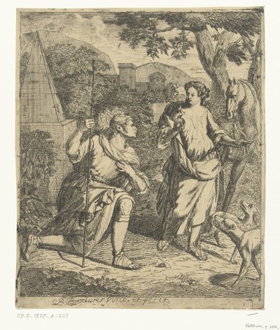 Scena duszpasterska umieszcza Granida w Daifilo autorstwa Justus Brouwer